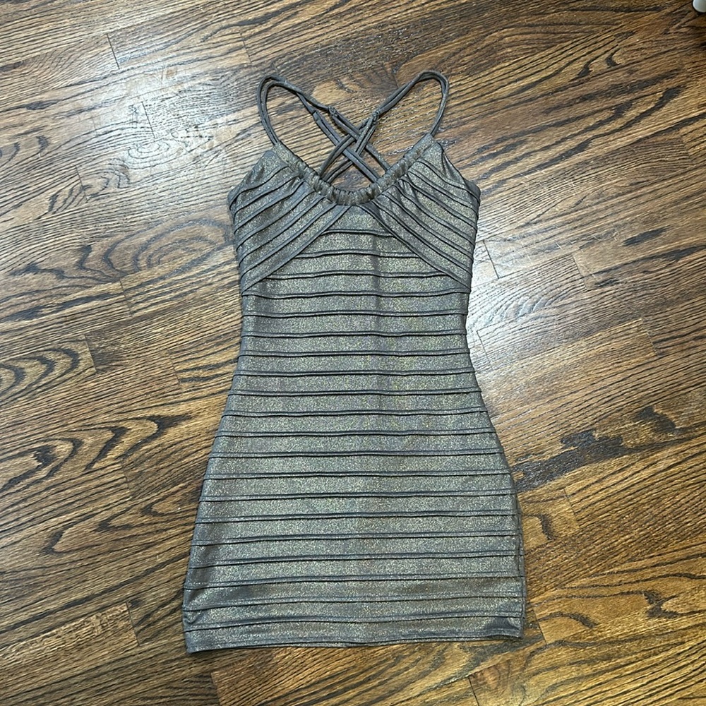 Gold/Grey Bodycon Dress size Small